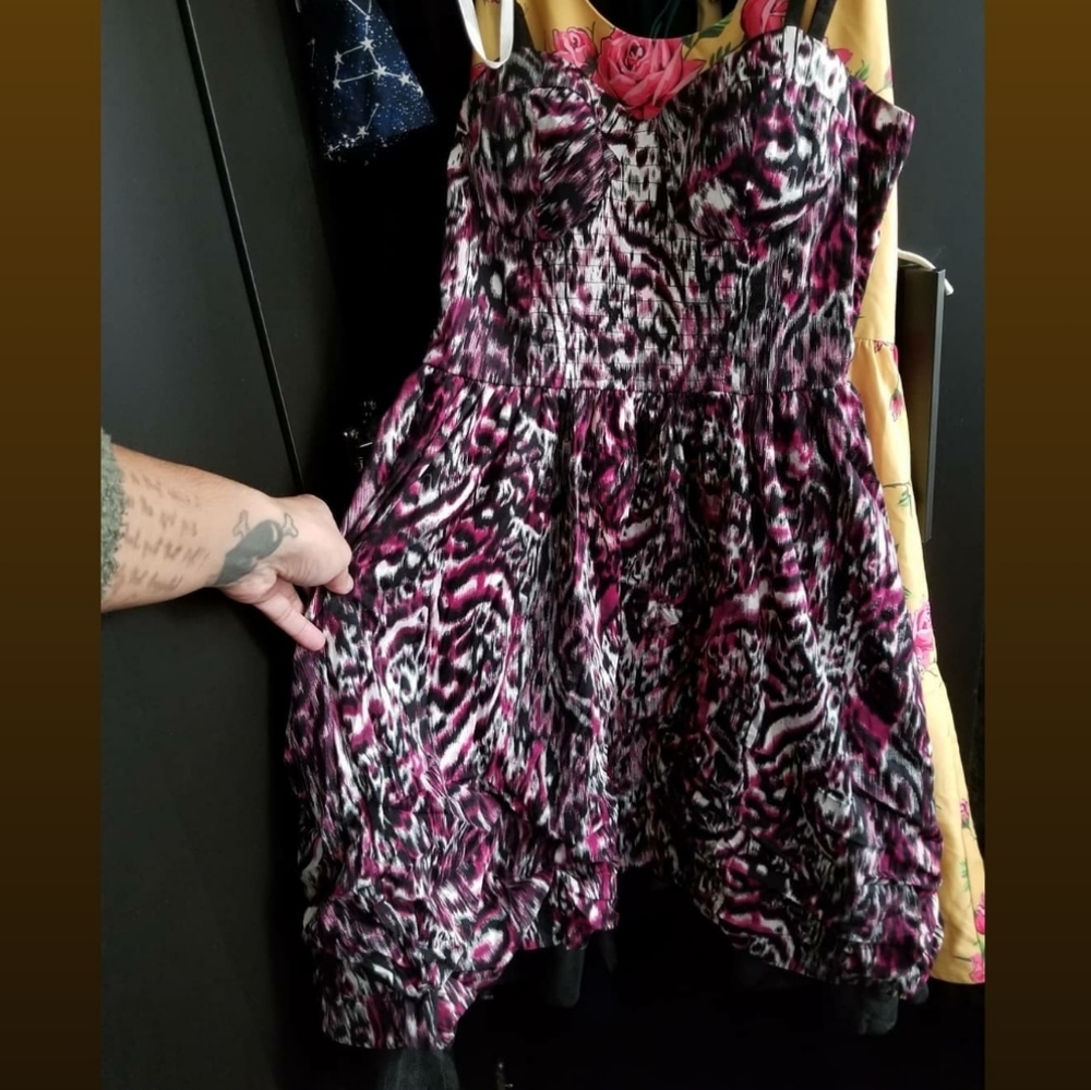 Magenta animal print dress